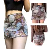 Skirts Women Mini Skirt Flower Bottoms Sexy Slim Fit Summer Bodycon For Casual Party Club