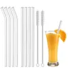 Reusable Transparent Glass Straws Drinking Straw for Milkshakes Drinks Environmentally Friendly Drinkware Straws Set Bar Accessories