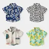 2-7T Toddler Kid Baby Boy Girls Clothes Short Sleeve Floral Shirt Boho Beach Print Party Gentleman Summer Vacation Boys 210713