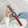 حزام مصمم الأزياء 42 مللي متر 38 مللي متر 40 مللي متر 44 مللي متر Iwatch 2 3 4 5 Watchband جلد سوار شريط ساعة يد حزام ساعة 38/40