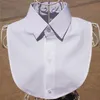 Boogbladen witblack stropdas vintage afneembare kraag shirt nep valse revers blouse top dames kleding accessoires donn22