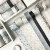 12pcs / 박스 레트로 녹색 식물 Washi 테이프 세트 마스킹 스크랩북 저널 일기 장식 접착 테이프 학교 편지지 용품