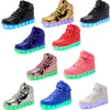 Dimensione dello zio 25-37 Child Led Sneakers USB Carica scarpe luminose per ragazze Ragazze Bambini Moda Scarpe luminose per bambini 210329