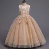 Fille Robe De Soirée De Mariage Europe Et Les États-Unis Fête D'anniversaire Haut De Gamme Longue Robe De Princesse De Performance De Bal Enfants Vêtements Q0716