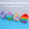 Fidget Toys Coins Purse Colorful Push Bubble Sensory Squishy Stress Reliever L'autisme a besoin d'anti-stress Rainbow Adult Toy petits sacs pour enfants CC8899