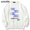 Lenstid Erkekler Hip Hop Örme Jumper Sweaters Yaratıcı Desen Baskı Sokak Giyim Harajuku Sonbahar Hipster Sıradan Örgü Saklama Saklama 220125