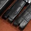 Sehen Sie sich Bands Yopo Echtes Leather Uhrenband 26mm schwarzes braunes Armband mit Stecknadelschnalle für Serien -Herrenzubehör259U