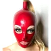 Sexy exotische lingerie handgemaakte rode latex kappen met blonde pruiken paardenstaart cekc club slijtage fetisj kostuums costomize maat xs-xxl l0407