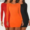 Ribbed Knitted Sexy Bodycon Mini Dress For Women Casual O Neck Long Sleeve Autumn Winter Slim Black Red Party Vestidos 210507