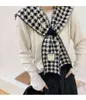 Korean Woolen Stricken Warme Schal Winter Weibliche Bluse Schultern Gefälschte Kragen Cape Gestrickte Schal Hahnentritt Nackenschutz Scarve