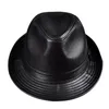 Winter Echt Leer Brede Rand Stetson Fedora Britse Hoeden Voor Mannen/Vrouwen Gentman Zwart 55-61 cm voorzien Jazz Hip-Gorras