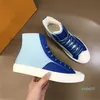 Mężczyźni Ziarnisty Calfskin Tatuaż Buty sportowe Moda List Haftowane Płaskie Skórzane Sneakers Top Designer Man Biegarzy Trenerzy Buty Sneaker