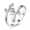 Wholesale 925 Sterling Silver Rings Band Leaf Shaped Cute Trendy Jewelry For Women Wedding