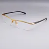 İş tarzı çerçevesiz erkek gözlük titanyum alaşım yüksek kaliteli iş gözlük P8219 serin tasarımcı erkekler gözlük kılıf ile