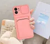 Nieuwe telefoonhoes Zachte siliconen schokbestendige glazuurhoesjes voor iPhone 15 14 13 12 11 note 20 s21 lg stylo 7 met kaartsleuven portemonnee bescherming