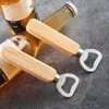 Utensile da barra apribottiglie con manico in legno Testa in acciaio inossidabile Soda Wine Remover Starter Gadget da cucina