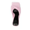 2021 Women Ladies Genuine Real Leather High Heels Sandals Peep Toe Summer Casual Flip-flops Fold Wedding Dress Gladiator Sexy Shoes Pink Big Size 34-44