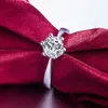 Moissanite Diamond Solitaire Yüzük Gelin Nişan Düğün Kadınlar İçin Moda Takı Hediyesi Will ve Sandy