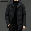 High End Brand Casual Fashion Long 90% Mens Duck Down Jacket met Hood Black Windbreaker Puffer Coats Winter Kleding 211214
