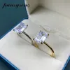 Pansysen Whiteyellowrose Gold Color Luxury 8x10mm Emerald Cut Aaa Zircon Rings for Women 100 925 Sterling Silver Fine Jewelry 26783100