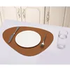PU Leather Tableware Pad Placemat Table Cup Mat Waterproof Heat-Resistant Non-Slip Washable Insulation Place Mats Soft Placemats Bowl Coaster JY0512