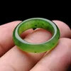 Jaspe natural verde s joyería de jade de piedra real para hombres o mujeres de níquel anillo de onda