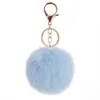 WY003 Girly Pom Keyring Fuzzy Pink Fur Ball Pufll Key Chain Furry Furball Keychain Puff Ball Keychains8936656