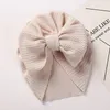 Waffle Turban Hat Baby Knot Bow Headband Infant Soft Elastic Head Wraps Kids Girls Bonnet Beanies Cap Newborn Headwear