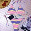 Bikinis sexis con estampado clásico para mujer, traje de baño con correa cruzada, traje de baño para mujer, Bikini de playa de verano para mujer, traje de baño