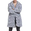 Куртки леопарда Пальто 2021 Мужчины Искусственная шуба Роскошный Зимний Теплый Плюшевый Куртка Мода Искусственные Мужские Управления Высокое качество