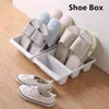 Creative Upright Shoe Storage Box Multifunctional Household Living Room Shoe Rack Vertical Storage Shoe Holder Beige/white 210811