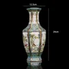 Enamel Ceramic Vase Painting in Qianlong Year Mark Golden Zodiac Hexagonal Vase Antique Porcelain Collection 211103