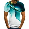 Męskie Krótki Rękaw 2021 Summer T Shirt Młodzież Oddychający Tshirts Graficzny Mężczyźni Płomień Print T-shirt Casual 3D Digital Printing Tees Boy Fashion Street Topy