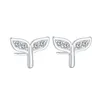 Stud Kinitial Women Zircon örhängen sjöjungfru Fish Tail Form härlig örhänge smycken gåva för barn flicka öron charms