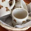 Koreański Niche Kawaii Czekoladowy Niedźwiedź Kubek Dziewczyna Retro Puchar Kawy Popołudniowa Herbata Śliczny Ceramiczny Kubek 211223