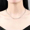 Łańcuchy 18k złoty gp urok naszyjniki dla mężczyzny kobiety 6 mm link łańcuch naszyjnik collier choker srebrny biżuteria akcesoria imprezowe prezenty