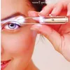 Rostfritt stål LED -ljus skönhet LED Handy Make Up LED Light Eyelash Eyebrow Removal Tweezers Holder Clip Tool 413 V2