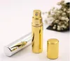 Brilliant Gold Silver 10ml Refillerbar Portable Mini Perfume Bottle Traveller Aluminium Spray Atomizer Tom Parfum Container