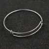 Fnixar 1.6mm fil en acier inoxydable extensible bracelet base réglable bracelet blanc bricolage bracelets de charme bracelets 50 pièce / lot Q0720