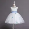 Vestido de fiesta para niño, vestidos de niña de flores bordados, fiesta formal de cumpleaños, vestido sin mangas con cuentas