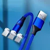 Магнитное зарядное устройство USB Micro кабели типа C Быстрая зарядка автомобиля телефона проволоки