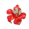 Haute qualité émaillé fleur de lys femmes broche cristaux clairs strass mariée broche broches pas cher en gros élégant