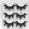 3 pairs Fluffy False Eyelash Super Curl Faux Mink Eyelashes Soft Thick Lash Extension Reusable Cruelty Free Cross 6D Fake Eye Lashes