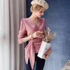 Dabuwawa Sweet Pink Cardigan Kvinnor Höst V Neck Långärmad Ribb-Sticka Solid Coat Casual Ytterkläder Cardigans Kvinna DT1DJS002 210520