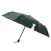 Автоматический зонт дождь женщины милая кошка складной ветрозащитный черный покрытие анти УФ-парасольская женская девушка 210721