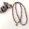 Link Chain MG1353 Natural 6 Mm Dream Amethyst Wrap 108 Mala Bracelet Tree Of Life Charm Necklace Healing Spiritual Jewelry Inte22