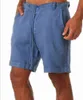 Herr shorts casual shorts mode svett homme linne solid färg korta byxor manlig sommarstrand andning lin 220312