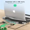 ABD Stok Laptop Standı USB Bağlantı Noktaları, Ayarlanabilir Rise Dizüstü Tutucu Ergonomik Alüminyum Macbook Dizüstü Bilgisayar ve Daha Fazla Tip-C A52