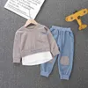 Printemps bébé garçons filles vêtements ensemble enfants hauts pantalons survêtements pour nouveau-né bébé garçon filles tenues pull salopette vêtements ensembles G1023