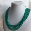 Faceted 34MM 136Layers Classic Vintage Natural Stone Jewelry Handmade Blue Green Color ite Bead Strand Necklace 2103317919620